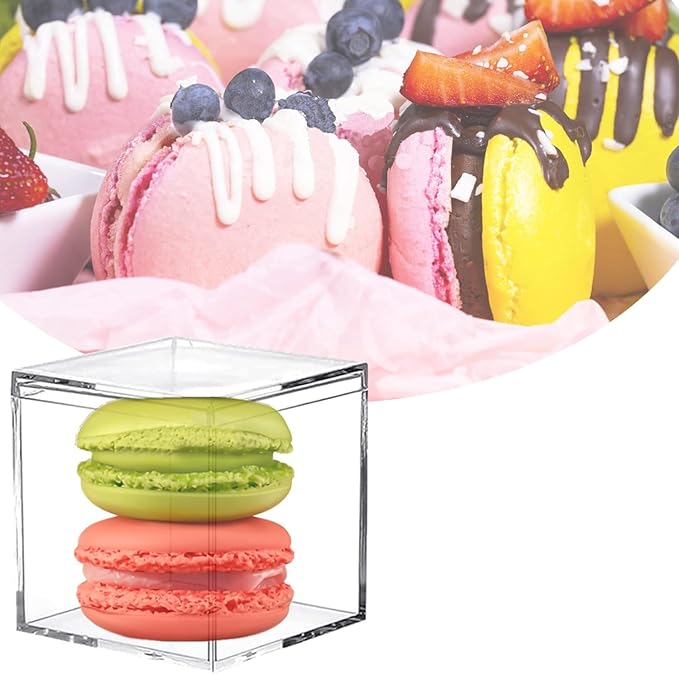 Acrylic Box 2 Packs 3 * 3 * 3 Inch Clear Square Cube Display Case, Multi-Purpose Storage Box Container Acrylic Decorative Boxes with Lids for Birthday Valentine's Day Party Favor - Image 3