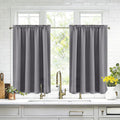 DWCN Short Grey Blackout Curtains for Small Window, Thermal Insulated Energy Saving Room Darkening Curtains for Kitchen/Bedroom (W42 x L36 inch, Set of 2 Panels, Top of Rod Pocket) by DWCN