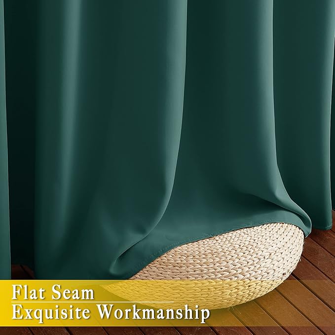 NICETOWN Bedroom Window Blackout Curtain Panel - Home Decoration Thermal Insulated Blackout Drape/Drapery for Loft, Guestroom (Hunter Green, 1 Panel, 80 x 84 inch) - Image 7