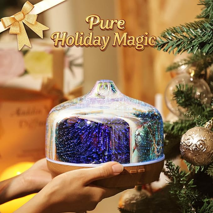 Porseme 500ml Essential Oil Diffuser 3D Glass Aromatherapy Ultrasonic Humidifier - Auto Shut-Off, BPA Free for Home Hotel Yoga Gift - Image 6