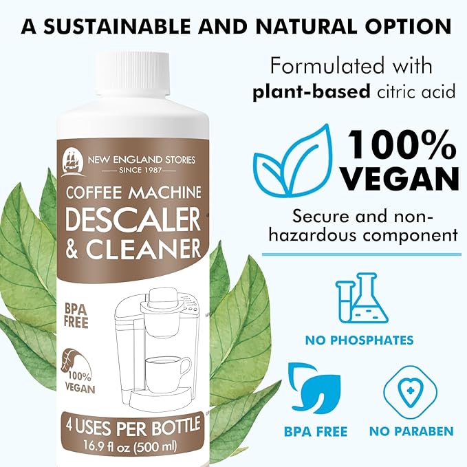 8 Uses Descaling Solution Compatible with Keurig, Nespresso, Breville, Delonghi, Jura, Ninja - 33.8oz Coffee Machine Descaler, Espresso Coffee Maker Cleaner, Coffee Pot Limescale Remover - Image 4