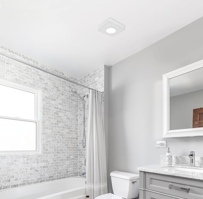 Homewerks 7130-40-BT DC Bathroom Fan with Light and Bluetooth Speaker 90-CFM 1.2 Sones White Easy Install, 4000 Kelvin Cool White Light - Image 9