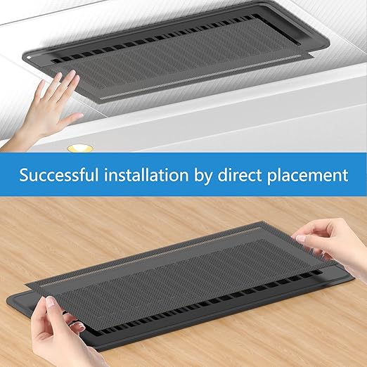 Hon&Guan Floor Vent Covers, Strong Magnetic Vent Mesh Air Vent Filters, 4x10'' PVC Floor Register Vent Screens for Home Floor/Wall/Ceiling Catch Debris Hair Dust (6PCS) - Image 7
