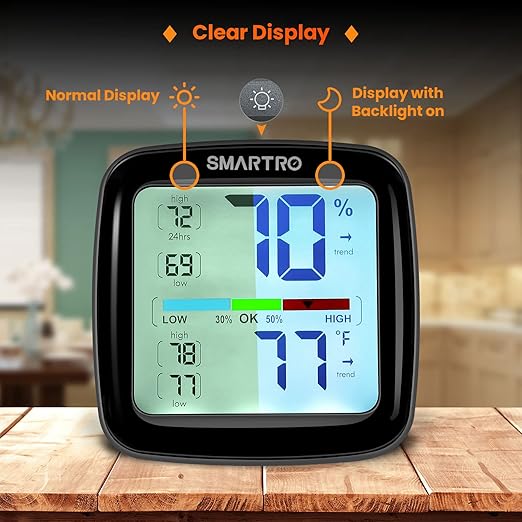 SMARTRO SC42 Professional Digital Hygrometer Indoor Thermometer Room Humidity Gauge Pro Accuracy Calibration - Image 2