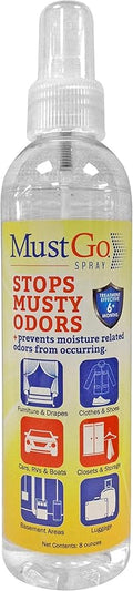 Spray Odor Eliminator - Controls, Removes and Prevents Damp, Musty Smells - 8 Ounces by MustGo