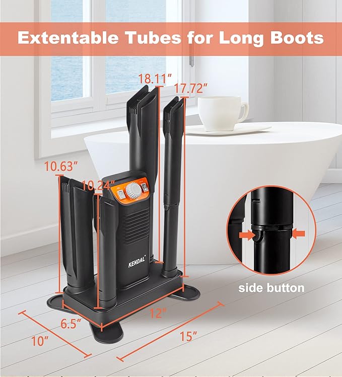 Boot Dryer for Work Boots, Shoe Dryer and Ozone Deodorizer, Portable Ski Boot Dryer with Adjustable Tubes & Timer, Ultra Silent, Quick Drying for Ski Boots, Sneakers, Gloves, Hats, Helmets - Image 5