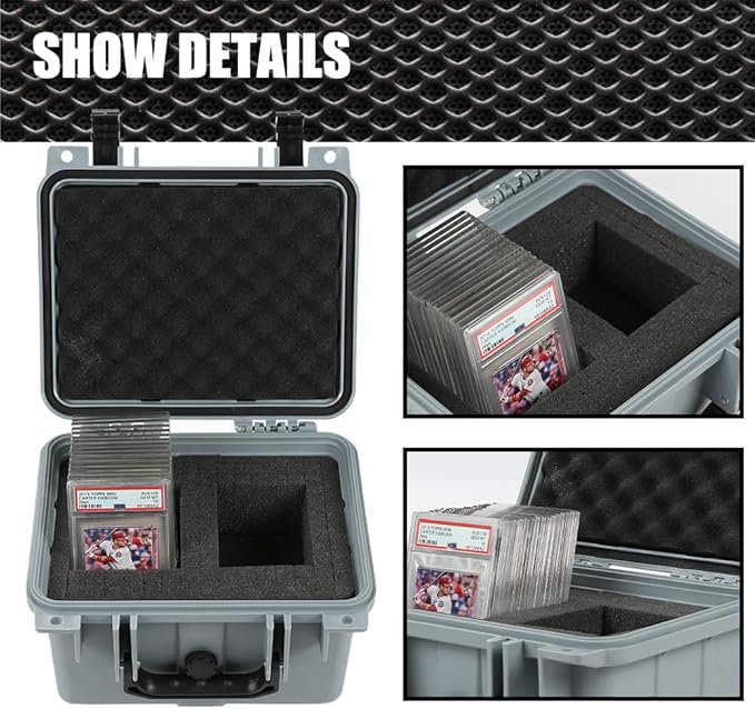 G-PLUS Graded Card Storage Box Compatible with BGS PSA SGC FGS Weatherproof Graded Sports Trading Cards(Small, Gray) - Image 5