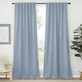 NICETOWN Blackout Curtains and Draperies for Living Room - (Vintage Blue Color) 52 inches Wide by 95 inches Long, Set of 2 Pieces, Insulated Solid Drape Panels by NICETOWN