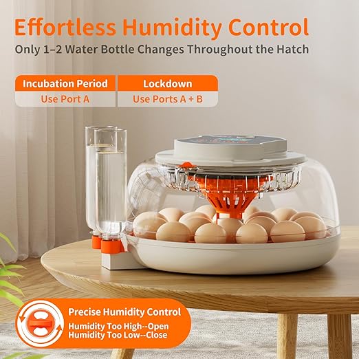 18 Egg Incubator, 2 Egg Trays, Automatic Egg Turning with Auto Stop, Humidity Control, Adjustable Incubation Day & Period, Auto Water Refill, for Chicken, Quail, Duck & Turkey Eggs, APDOE HatchPro 18 - Image 5