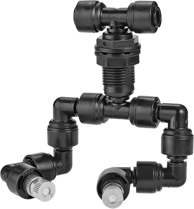CozyCabin Double Reptile Mister Nozzles, 1/4'' Reptile Misting Spray Nozzle 360 Degree Adjustable Detachable Nozzle - Fine Mist Fogger for Terrarium, Aquarium Rainforest by CozyCabin