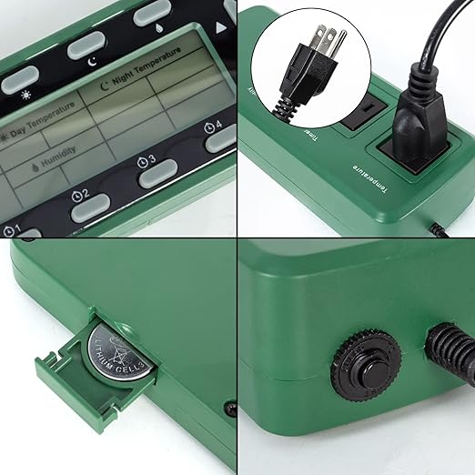REPTI ZOO Reptile Digital Thermometer Hygrometer Controller for Tank Terrarium - Waterproof Reptile Timer with Thermostat Controller Lighting Timer - Image 5