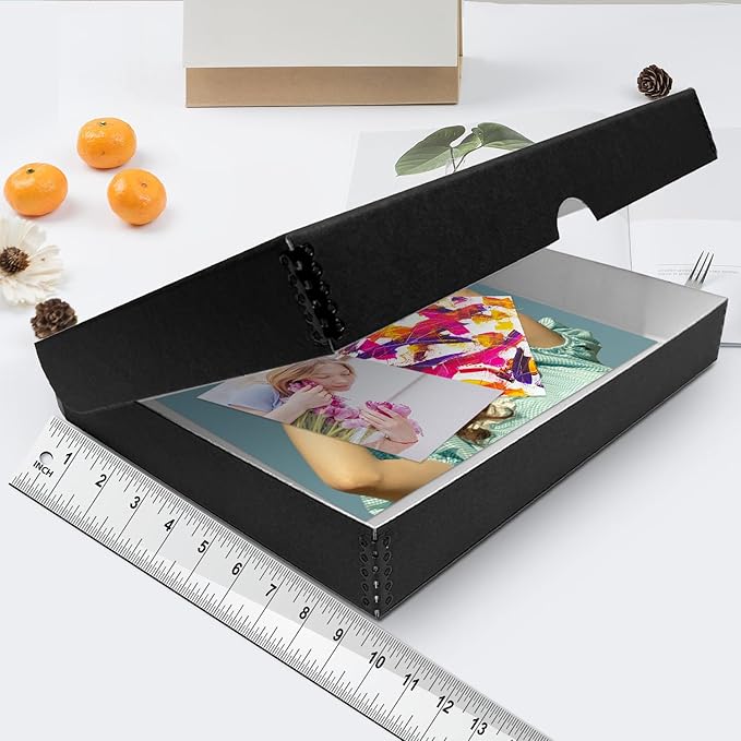 Lineco Archival Folio Storage Box. Metal Edge Archival Boxboard, Clamshell Lid. 9.5 x 12.5 x 1.75 inches. - Image 3