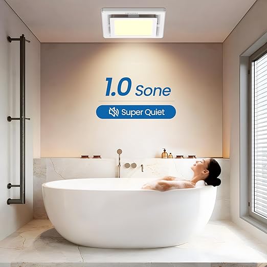 FASDUNT 2-in-1 Bathroom Exhaust Fan with Light - 110 CFM Ventilation & 1.0 Sones - Easy Installation, Energy Efficient, 3 Dimmable LED 3000K/4000K/5000K for Home Bath Office Hotel - Image 6