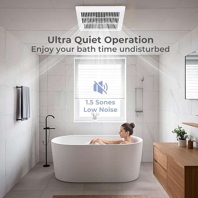 COSTWAY Bathroom Exhaust Fan, Ceiling Mount Ventilation Fan with Galvanized Sheet Housing, 4 Inch Duct Connector, 80 CFM 1.5 Sones Quiet Bath Vent Fan for Home, White - Image 4