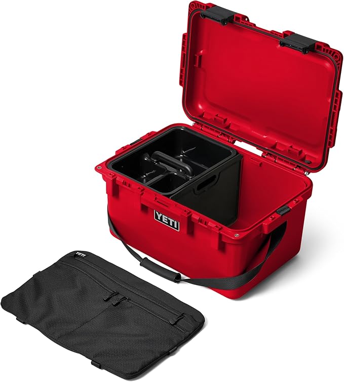 YETI LoadOut 30 GoBox Divided Waterproof Cargo Case, Dry Box, Camera Case, Fishing Tackle Box, Rescue Red - Image 3