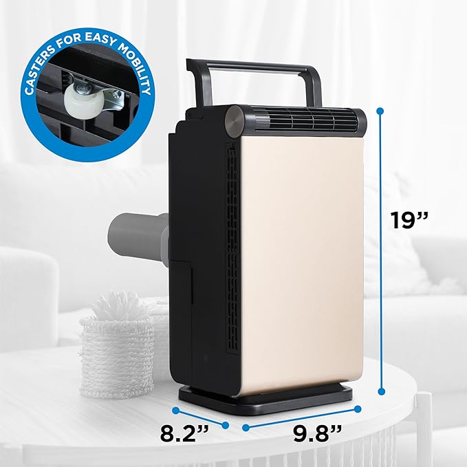 BLACK+DECKER 3-in-1 Personal Portable Air Conditioner, 1000 BTU (ASHRAE 128) Portable Fan & Dehumidifier, Windowless Air Cooler with Electronic Control Panel, LED Display, Timer & Dual Exhaust Hose - Image 7