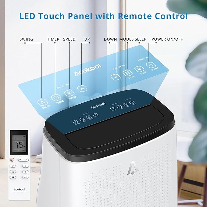 GAOMON 14000 BTU Portable Air Conditioner for Large Rooms up to 700 Sq.Ft - 3-in-1 Energy-Efficient AC Unit with Dehumidifier, 3-Speed Fan & Remote Control, Quiet Operation, Compact Design - Image 4