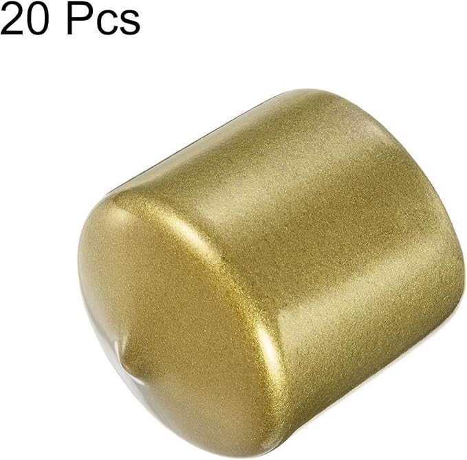 uxcell 20pcs Rubber End Caps 1 3/8"(35mm) ID Vinyl Round Tube Bolt Cap Cover Thread Protectors Gold - Image 2