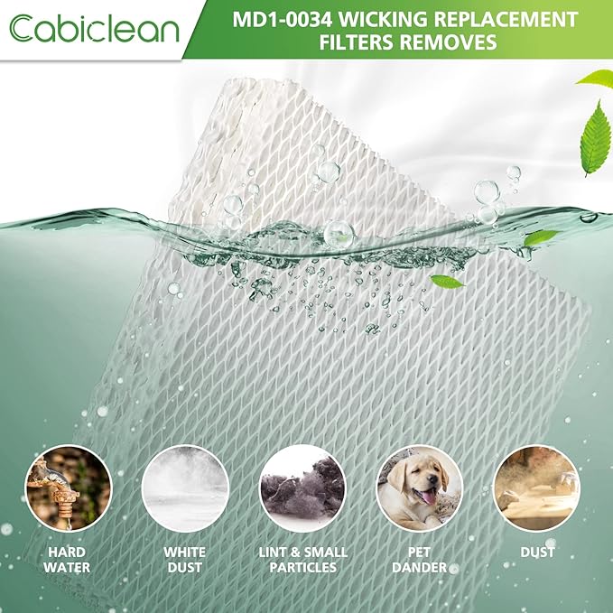 Cabiclean 4-Pack Humidifier Wicks Filter Replacement for Vornado MD1-0034 | Compatible with Evap40, Evap2, EV100, EV200, EVDC300, EVDC500 Evaporative Humidifier Models - Image 2