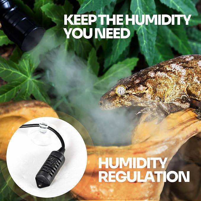 WACOOL Reptile Fogger with Humidity Controller, 4L Large Tank Reptile Humidifier with Humidistat & Extended Hose, Automatic Terrarium Fogger for Beared Dragon Lizard Gecko Snake Tortoise - Image 7