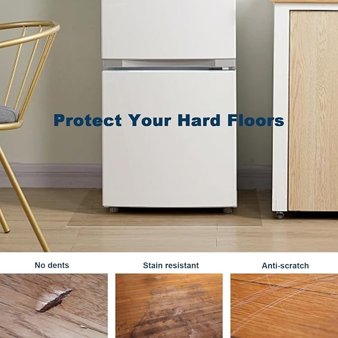 Clear Pebble Patterned Refrigerator Mat, 2mm PVC Anti-Slip Floor Protector, Scratch & Moisture Resistant, Floor Protection for Under Refrigerator (36x36 inch) - Image 2