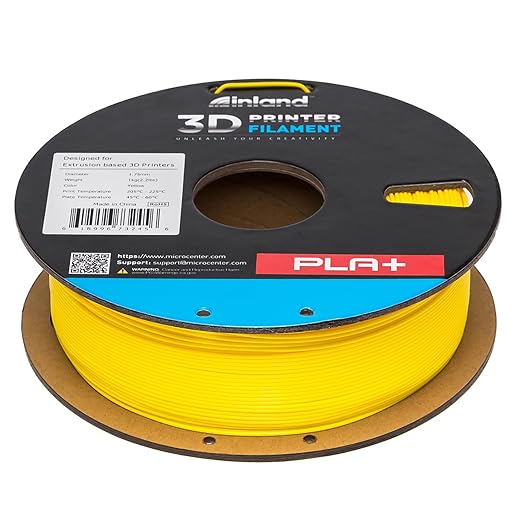 INLAND Micro Center PLA+ 3D Printing Filament 1.75mm - PLA Pro Dimensional Accuracy +/- 0.03 mm - 1kg Cardboard Spool (2.2 lbs) (1 Pack Yellow, 1.75mm) - Image 6