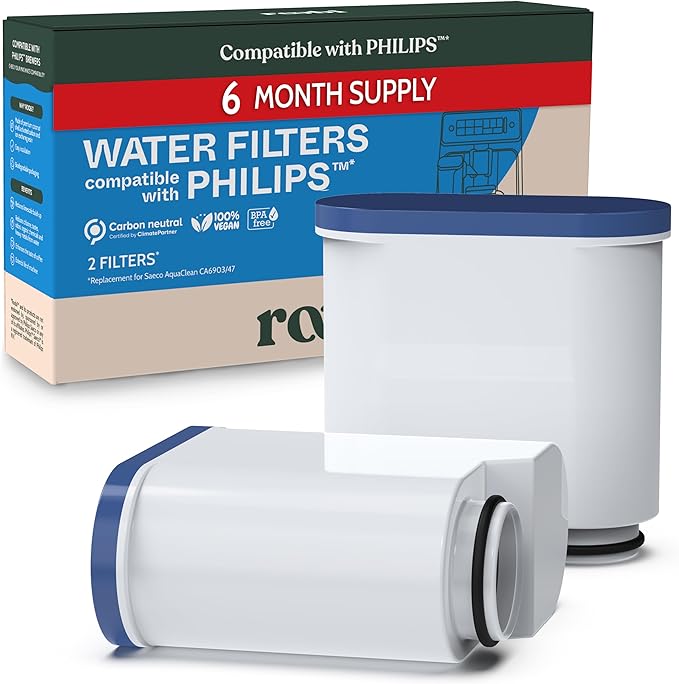 Roobi Compatible Philips Water Filters. Specially Designed for Philips Coffee Machines, Carbon Neutral Aqua Clean Water Filters. 2 Pack, 6 Months Supply. by Roobi