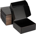 Small Shipping Boxes 8x8x3 Inch (25 Pack) - Sturdy Black Corrugated Cardboard Boxes for Small Business, Ecommerce, Mailing & Packaging | Recyclable Gift & Storage Boxes by DUZCLI