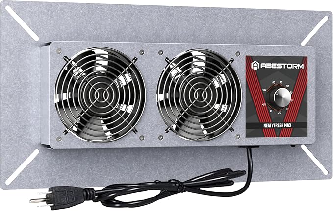 Abestorm Crawlspace Ventilation Fan with Humidistat, Basement Vent Fans with Dehumidistat & Freeze Protection Thermostat, Dual Air Vent Fan for Basement/Kitchen (220 CFM Airflow) by AbestormSolutionsINC