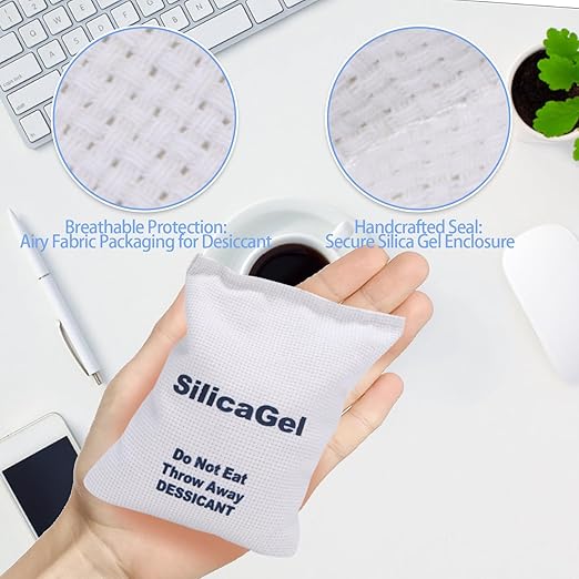 2 x 500 Gram [2.2 lbs] Large Silica Gel Packets,Rechargeable Silica Desiccant Packs, Moisture Absorbers for Moisture Control, Desiccant Dehumidifier for Storage Safe - Image 2