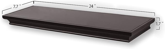 AHDECOR Floating Shelves Wall Mounted, Deeper Wall Storage Shelf for Home Décor, Super Sturdy, Easy to Install, 24” Wide, 7.75” Deep, Espresso Brown - Image 3