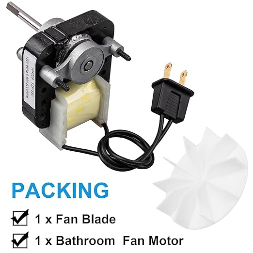Siasky Universal Bathroom Vent Exhaust Fan Motor Replacement Motors Kit, Fit for Nu-Tone Br-oan Exhaust Vent Fan Motor 120V 50CFM, with Blower Wheel - Image 5