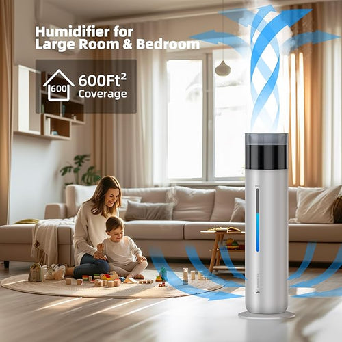 10L/2.6Gal Smart Humidifiers for Bedroom Large Room up to 600ft², 100H Runtime Cool Mist Top Fill, Ultra Quiet 30dB, Auto Control, Essential Oil Tray, Perfect for Bedroom, Office, Baby, White - Image 2