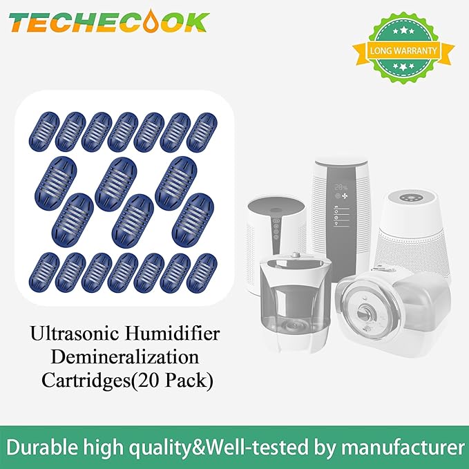 20Pack Demineralization Cartridge Filter UHE-HDC4 Fit for HoMedics Ultrasonic Humidifiers by Techecook, uhe-hdc4 Demineralization Cartridge Filter Replacement Purifies Water| Filter Mineral Deposits - Image 7