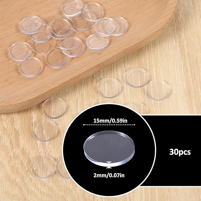 30 PCS Glass Table Top Anti Slip Bumpers, Round Glass Table Top Bumpers, Anti Slip Pads, Kitchen Cabinets, Non-Adhesive Rubber Spacers Dots, Laptop 2mm Thickness - Image 2