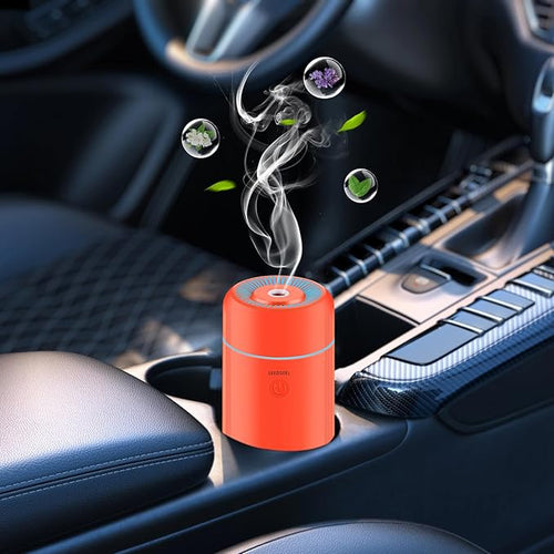 100ML Car Essential Oil Diffuser, Mini Air Humidifier with 7-LED Color Changing, Suitable for Car (Orange) by SEEDSEEL