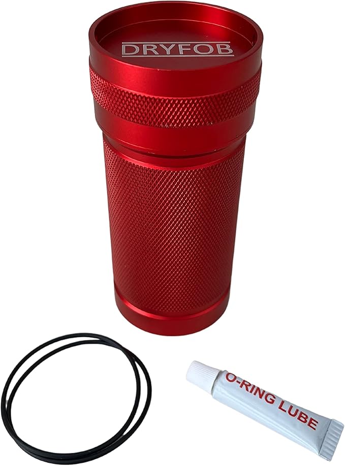 DRYFOB Waterproof PLB or Car Key Container, Case, Holder for Scuba Diving and Watersports, Rugged Aluminum, Rated to 1,200ft (365m) by DRYFOB