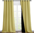 NICETOWN 100% Blackout Blinds, Set of 2, 46 inches x 96 inches, Laundry Room Decor Window Treatment Curtains for Large Patio Sliding Door, Thermal Insulated Paler Yellow Curtains for Bedroom by NICETOWN