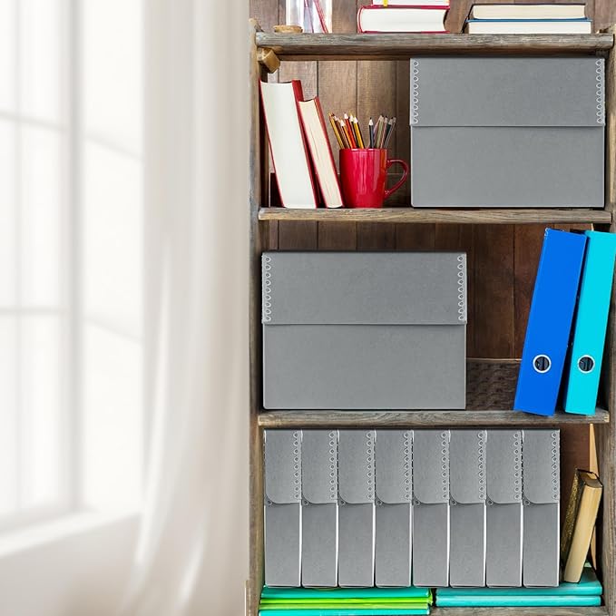 Lineco Archival Document Storage Box with Metal Edge, Acid-Free Gray Boxboard, Organize and Store Files, Prints, Photos, Legal-Sized Case 15.5" x 10.5" x 2.5" Wide - Image 6