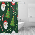 Christmas Green Santa Shower Curtain Liner 72×72 inch for Bathroom Curtain Anti Mold Shower Curtain with Hooks Bathroom Accessories by Unknown