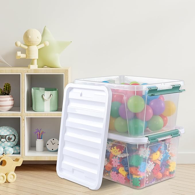 6 Pack 20 L Clear Storage Latch Box, Plastic Storage Bins with Lids - Image 5