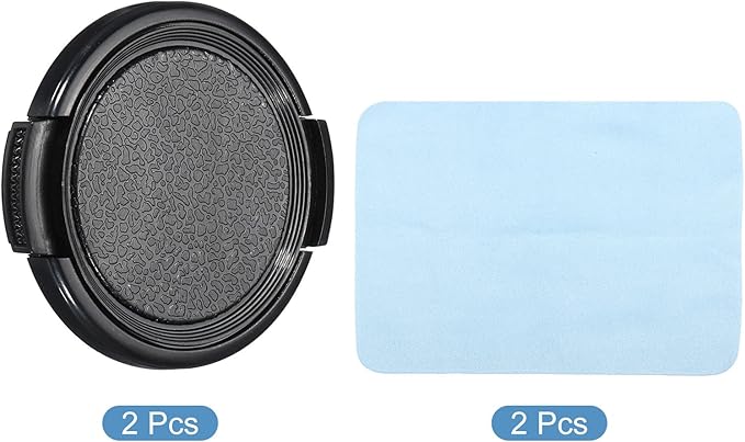 PATIKIL Camera Lens Cap, 2 Pack Sides Pinch Front Lens Cover with Microfiber Cleaning Cloth for 43mm Thread Universal DSLR Lenses for Nikon, for Fujifilm, for Pentax, for Leica - Image 3