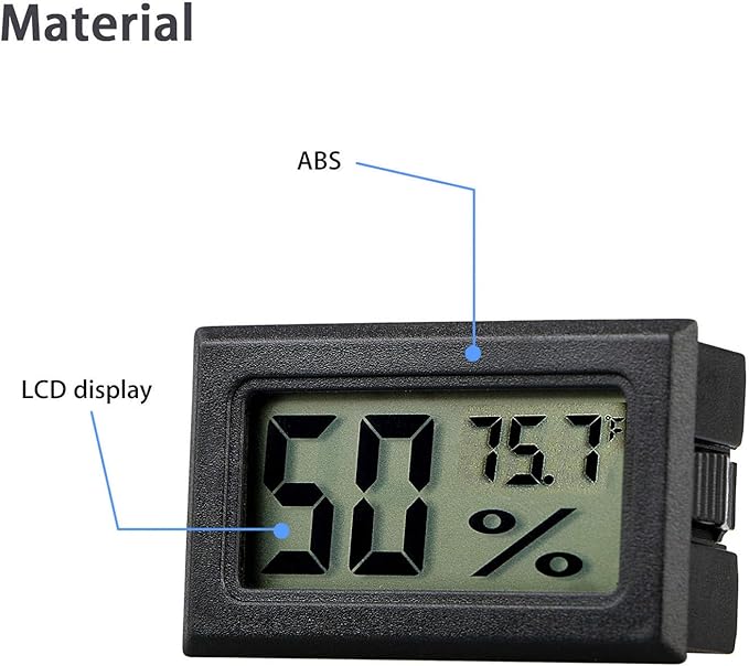 4-Pack Mini Digital Temperature Humidity Meters Gauge Indoor Thermometer Hygrometer LCD Display Fahrenheit (℉) for Reptile Tank,Jars,Guitar Case,Greenhouse, Garden, Cellar, Fridge, Closet - Image 7