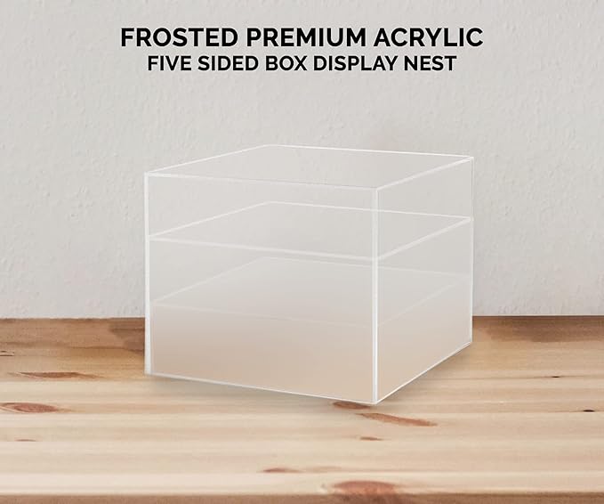 Acrylic Display Riser Boxes Frosted 3 Piece Retail Product Riser 2", 4", 6" High Nesting Bins One Open Side Merchandise Storage Box POP Showcase by Marketing Holders - Image 4