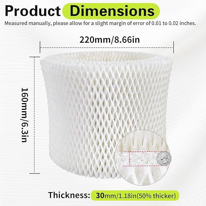 Xastro Upgraded Thickened Humidifier Wick Filter 2-Pack for Pelonis PSU10E1BB, PSU10E1WW, PSU10E2FWW, PSU10E2FBB - Replacement Humidifier Wicking Filter Compatible with Pelonis Humidifier - Image 2