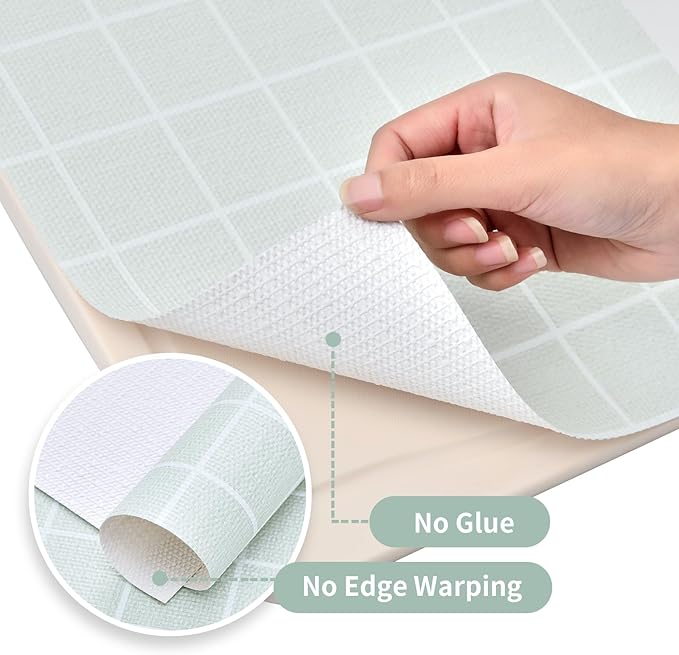 Drawer and Shelf Liner for Kitchen Cabinet: 17 in X 30 Ft Non Slip Waterproof Shelf Paper Non Adhesive Refrigerator Liners Light Gray Grid Easy Liners for Bathroom - Image 9