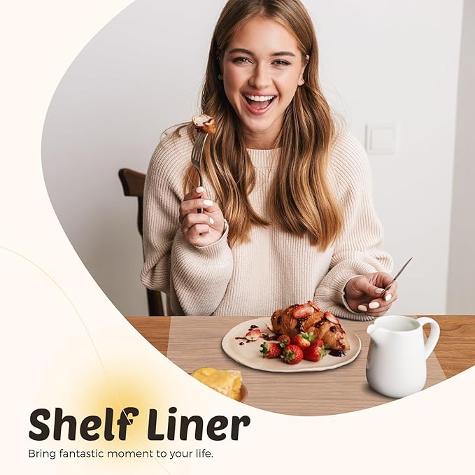 Glotoch Shelf Liner 17.5x360, Non Adhesive Cabinet, Drawer Liner for Refrigerator, Kitchen, Waterproof and Durable Fridge Table Place Mats for Cupboard, Clear - Image 7