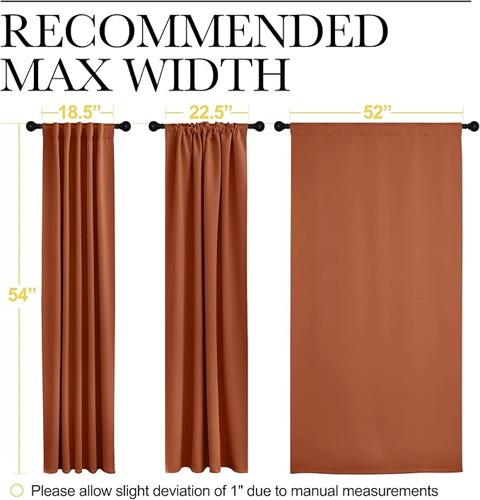 NICETOWN Halloween Bedroom Blackout Draperies Panels - (Burnt Orange Color) 52 inches x 54 inches, 2 Panels Set, Thermal Insulated Blackout Curtains/Drapes for Christmas & Thanksgiving Present - Image 7