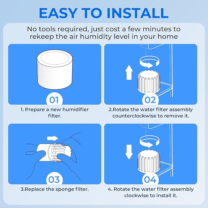 30-Pack Top Fill Humidifier Replacement Filters for LEVOIT Classic160, Dual150, Dual200S, Classic300(S), LV600S, OasisMist 450S, Superior6000S Series Humidifiers by Funmit - Image 9