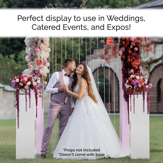 Acrylic Display Riser Box White Tall Acrylic Cube Pedestal Art Sculpture 12" x 12" x 42" No Lid One Piece Box Throne Pillar Stand Hollow Flower Tower for Weddings by Marketing Holders - Image 3